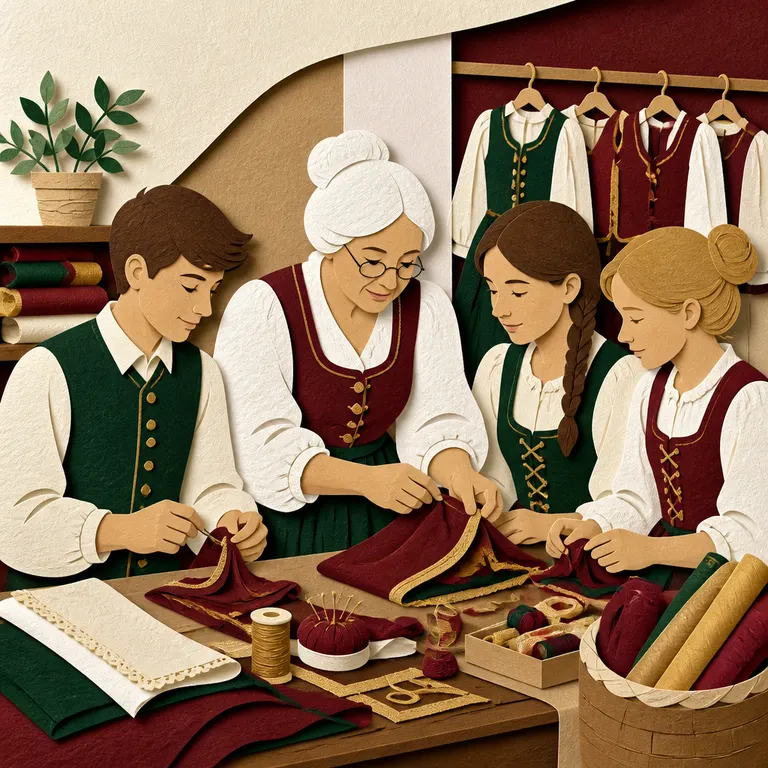 Jugendliche lernen traditionelle Handarbeit in einer Vereinswerkstatt